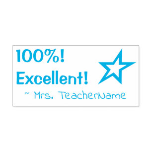 Sello Automático "100%! Excelente!" + Nombre del Personalizado del