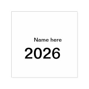 Sello Automático 2026 2027 2028 nombre título aquí año letra negrit