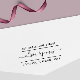 Sello Automático 2 Líneas Caligrafía Script Dirección de devolución