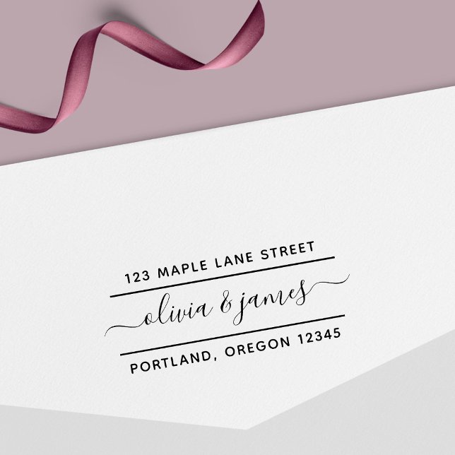 Sello Automático 2 Líneas Caligrafía Script Dirección de devolución (Subido por el creador)