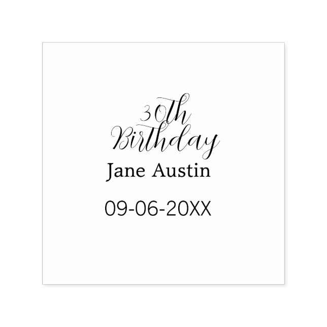 Sello Automático 30th birthday copper brown simple stylish name dat (Diseño)