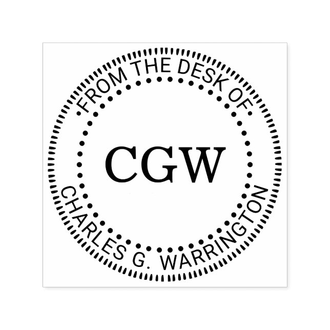 Sello Automático 3 Initial Letter Monogram 71 From the Desk of Name (Diseño)