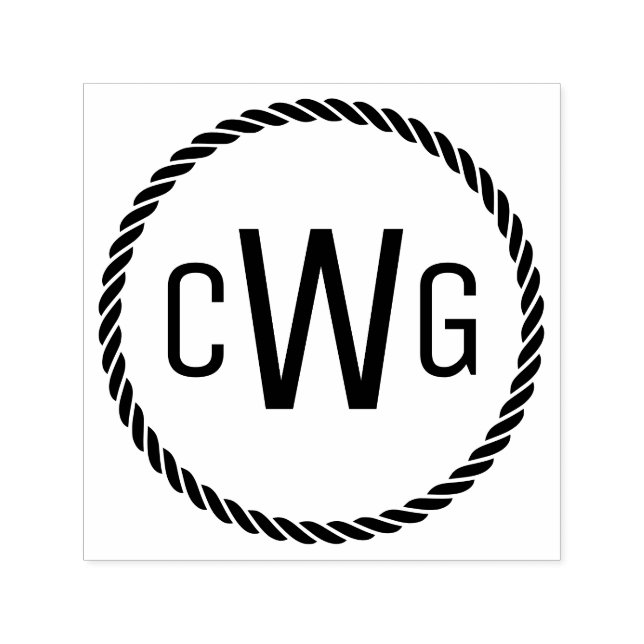 Sello Automático 3 Letra inicial monograma #1 marco redondo (Diseño)