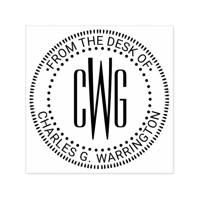 Sello Automático 3 Monograma inicial #4 desde el escritorio de nomb (Diseño)