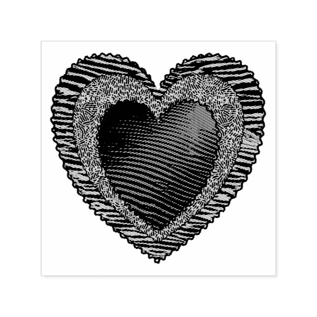 Sello Automático 90s Rockabilly Punk Heart Tattoo Style Pattern (Diseño)