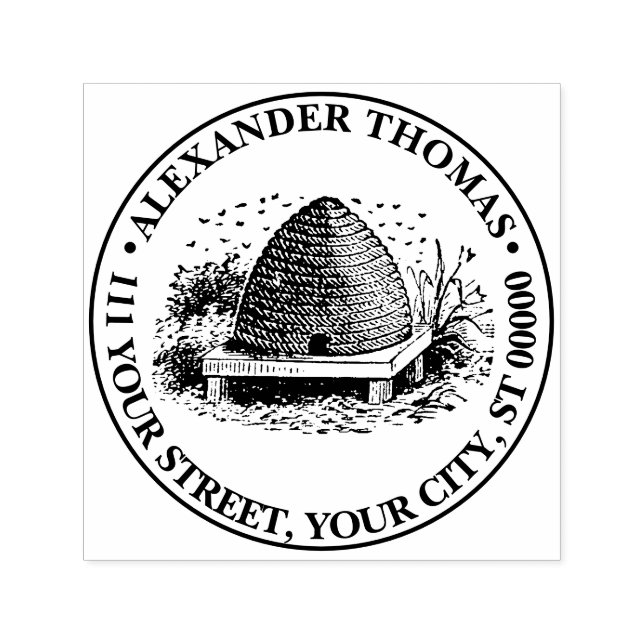 Sello Automático Abejas ventilares heráldicas y colmena de abejas # (Diseño)