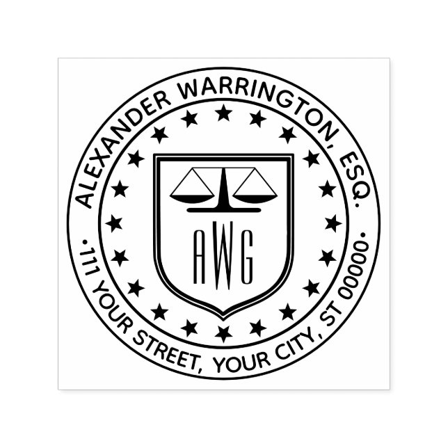 Sello Automático Abogado Escalas de Justicia #3 Ley Nombre Legal Di (Diseño)