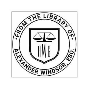 Sello Automático Abogado Escalas de Justicia #3NS Ley Escudo Biblio