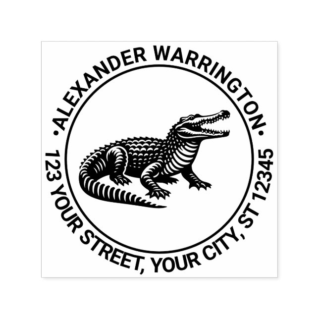 Sello Automático Abrir nombre de cocodrilo en la boca Dirección de  (Diseño)