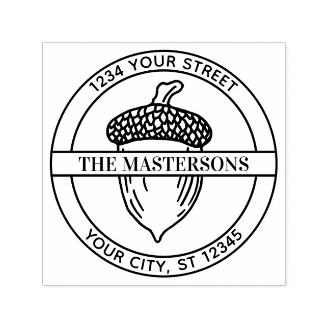 Sello Automático Acorn con el nombre de familia Dirección de devolu (Diseño)