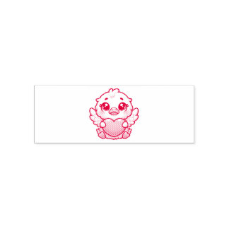 Sello Automático Adorable Duckling alado con corazón de amor