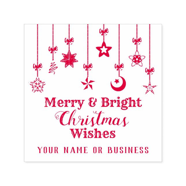 Sello Automático Adornos de estrella de Navidad elegantes (Diseño)