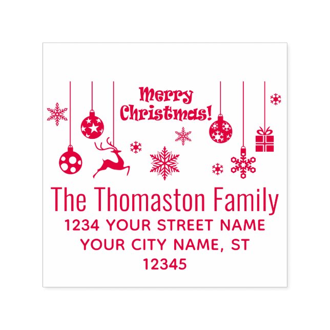 Sello Automático Adornos de Navidad Copo de Nieve Nombre Dirección  (Diseño)