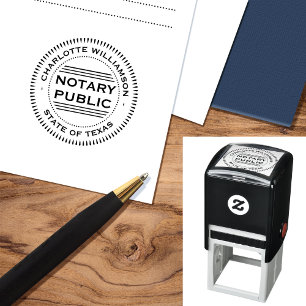 Sello Automático Agente de Firma de Préstamo Notario Público Redond