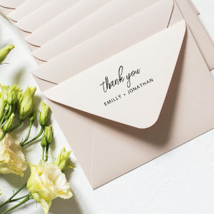 Sello Automático Agradecimiento de Boda con Letra a Mano Simple Mod