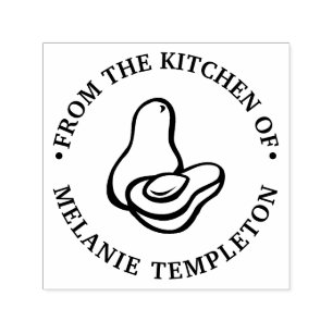 Sello Automático Aguacate #2 “De la cocina de” Nombre Monograma