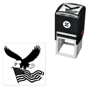 Sello Automático Águila calva norteamericana patriótica sostiene ba