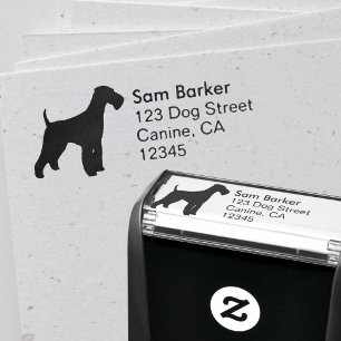 Sello Automático Airedale Terrier Dog Silhouette Return Address