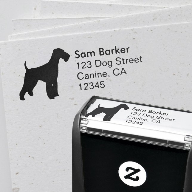 Sello Automático Airedale Terrier Dog Silhouette Return Address (Subido por el creador)