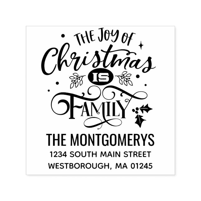 Sello Automático Alegría de los Navidades Dirección de devolución d (Diseño)