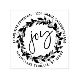 Sello Automático Alegría Navidades Wreath Dirección de retorno de r