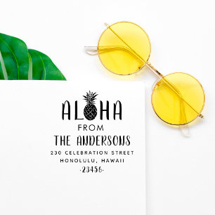 Sello Automático Aloha Pineapple Personalizado Nombre de familia Di