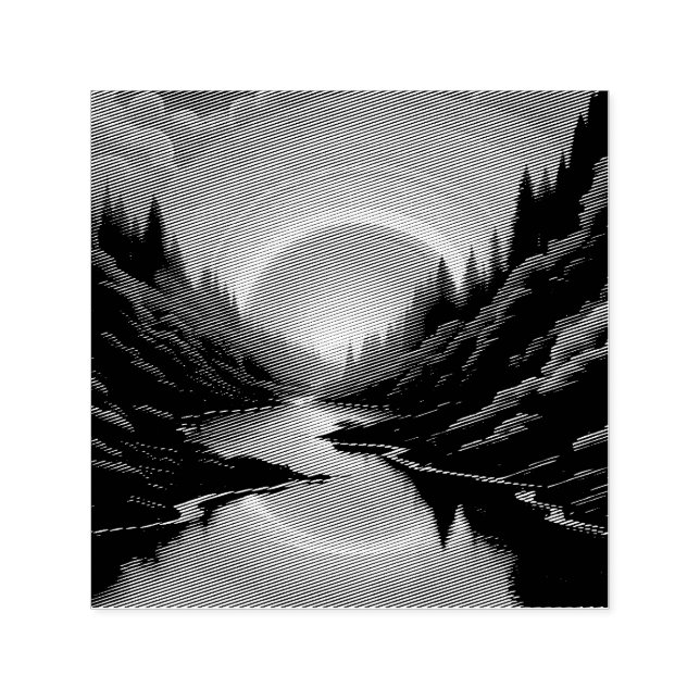 Sello Automático Amanecer Sobre El Lago (Diseño)
