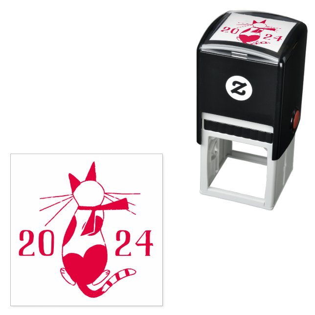 Sello Automático Amante de gatos retro Navidad 2024  (In Situ)