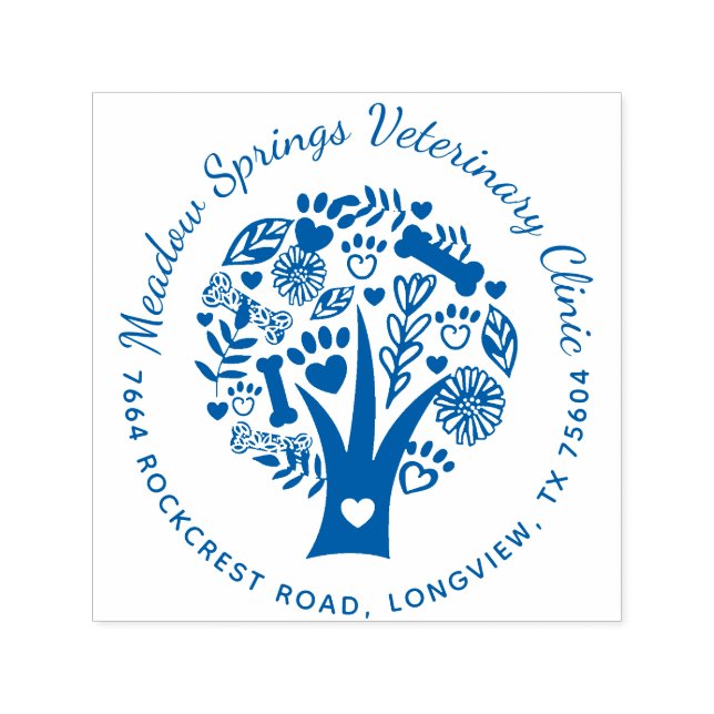 Sello Automático Amante floral y follaje Mascota Paw Tree Company (Diseño)