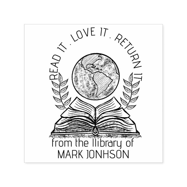 Sello Automático Amantes del LIBRO Personalizados EDIT Wood EMBOSSE (Diseño)