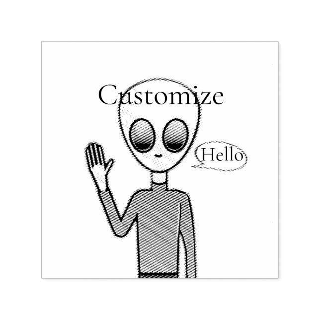 Sello Automático Amigable Waving Alien Thunder_Cove (Diseño)