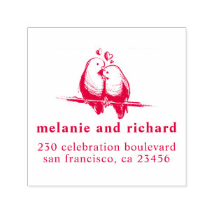 Sello Automático Amo pájaros Bodas clásicos nombres y dirección de 