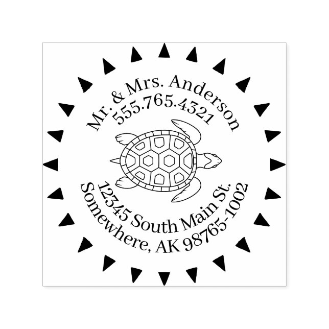 Sello Automático Amor por las tortugas Flechas de contacto personal (Diseño)