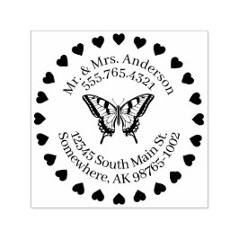Sello Automático Amor por mariposas Contacto personal