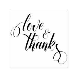 Sello Automático Amor y agradecimiento Tipografía de guión elaborad