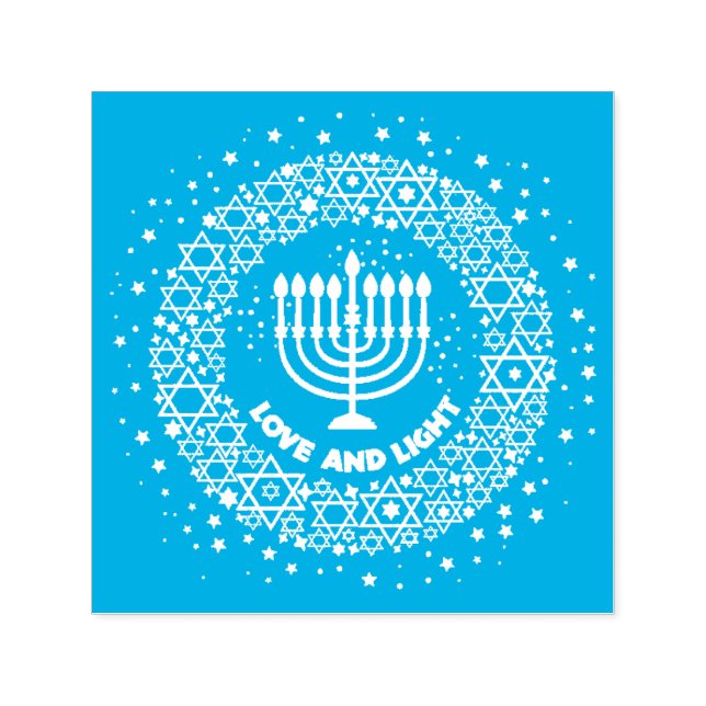Sello Automático Amor y menorah ligero autointuido (Diseño)