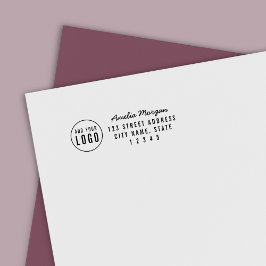 Sello Automático Añadir el guión del logotipo y la dirección de ret