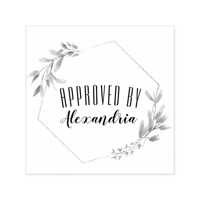 Sello Automático Añadir su nombre aprobado por (Diseño)