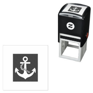 Sello Automático Ancla Náutica Vela Embarcación Blanco Azul Marina