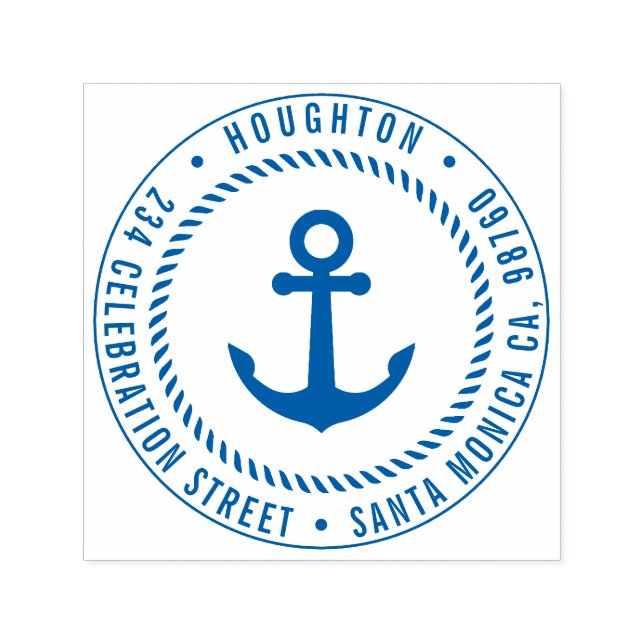 Sello Automático Ancla náutica y pista | Dirección de devolución de (Diseño)