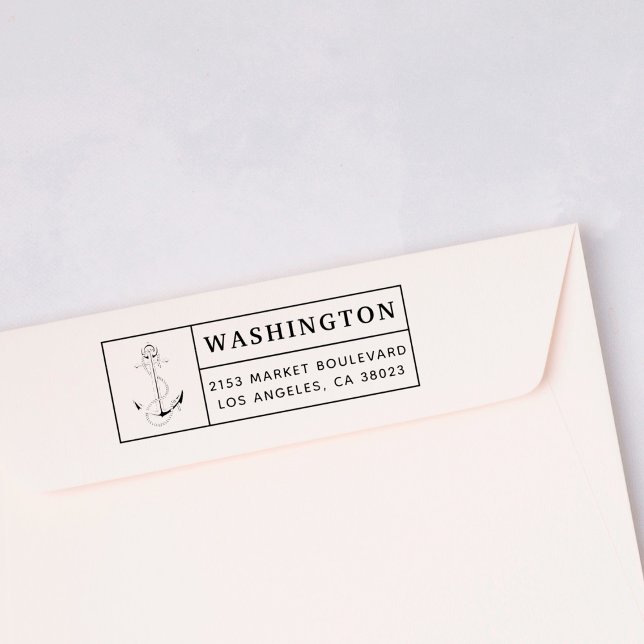 Sello Automático Anclaje azul y pista | Dirección de devolución del (Subido por el creador)