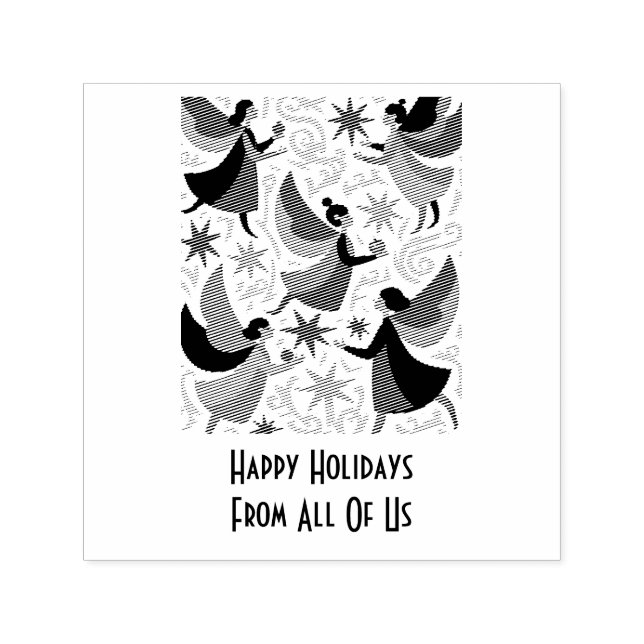 Sello Automático Angelic Figures Mid-Century Modern Kitschmas (Diseño)