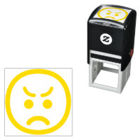 Angry Face Cute Adorable Línea de Arte Minimalista