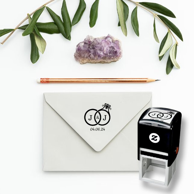 Sello Automático Anillos de Boda de monograma de moda (Subido por el creador)