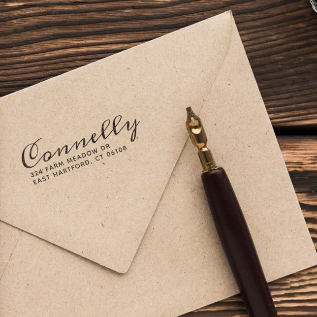 Sello Automático Apellido En Script Y Dirección (Subido por el creador)