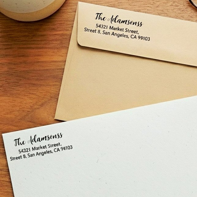 Sello Automático Apellido y dirección | Dirección de devolución ele (custom family address stamp, self inking return address stamp)