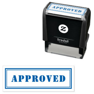 Sello Automático APROBADO en azul estilizado y personalizado