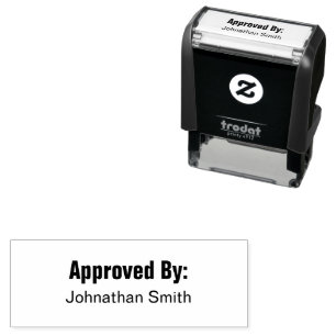 Sello Automático Aprobado por con texto para nombre