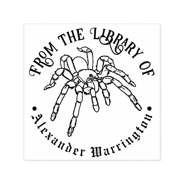 Sello Automático Araña Tarántula #2 Nombre de libro de biblioteca g (Diseño)