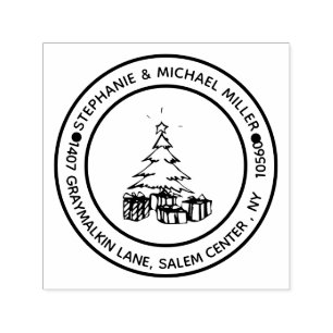 Sello Automático Árbol de Navidad de dirección de devolución